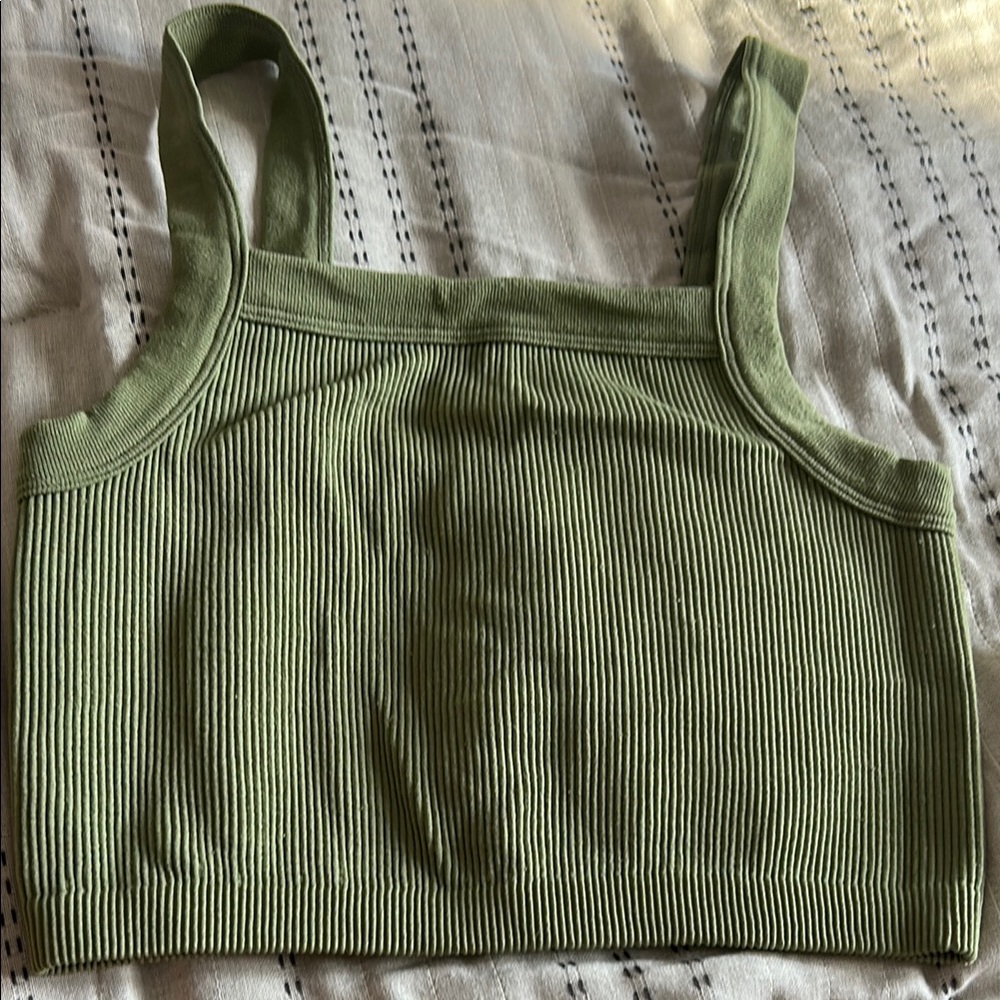 Cotton On Light Green Ribbed Tank Top